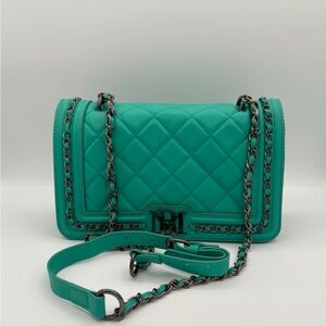 Badgley Mischka Teal Quilted Crossbody Bag